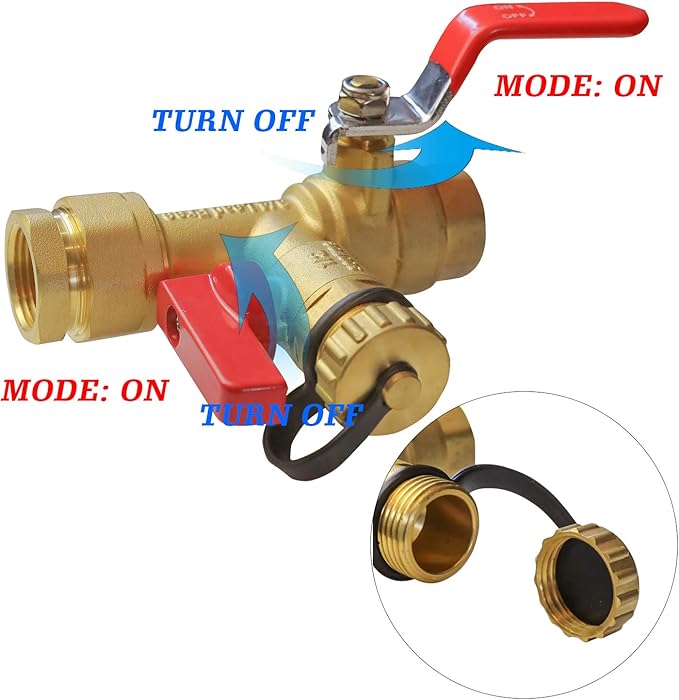 Hourleey 3/4 Inch IPS Isolator Tankless Water Heater Service Valve Kit, with Pressure Relief Valve, Clean Brass
