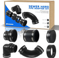 RV 3" Pipe Set - RV Sewer Hard Pipe Adapter Kit with 6PCs RV and Camper Sewer Waste Plumbing Connection System Kit, Compatible with 3" PVC Pipe, Sewer Hose Fittings & Hookup Accessories
