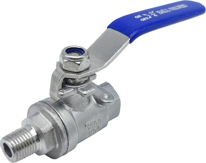Full Port Ball Valve 1/4" NPT Heavy Duty Stainless Steel 304 Male x Female Thread For Water,Oil and Gas（1000WOG）