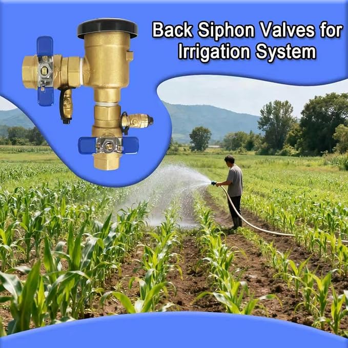1" 720a Pressure Vacuum Breaker Assembly Heavy-Duty Brass Backflow Preventer Valve Replacement Max 400 Psi Anti-Siphon Protection For Irrigation Lawn Sprinkler Systems
