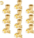Push-fit Drop Ear Elbow,1/2 Inch Push Fit x 1/2 Inch Female NPT Drop-ear Elbow with Disconnect Clip, Push Fittings for Copper, PE-RT, CPVC Pipe(Pack of 10)(PF066-10Pack)