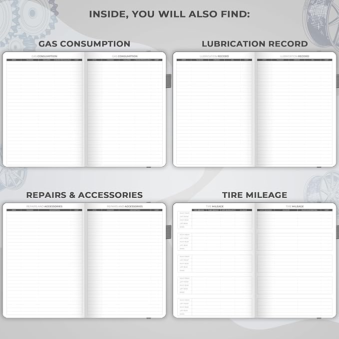 Clever Fox Auto Mileage Log Book – Vehicle Logbook with Mileage, Expense, Gas Consumption & Lubrication Trackers – Driving Logger for Car Records – A5 Size, 1,674 Mileage Entries (Gray)