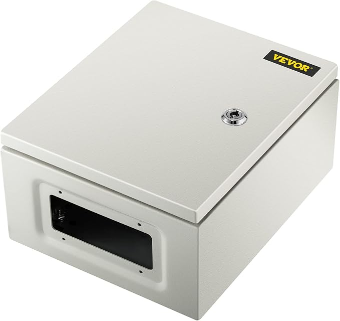 VEVOR NEMA Steel Enclosure, 12 x 10 x 6'' NEMA 4X Steel Electrical Box, IP66 Waterproof & Dustproof, Outdoor/Indoor Electrical Junction Box, with Mounting Plate