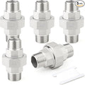TAISHER 5PCS 304 Stainless Steel Union，1/4" NPT Male x 1/4" NPT Male Cast Pipe Fitting