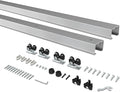 8FT Double Pocket Door Track Kit, 2 Sets of 44.69" Rail, Suitable for Double Door Width 48"(Single Panel 24"), Slide Quietly and Smoothly, Easy to Install