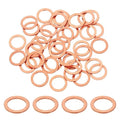 uxcell 75Pcs M10 Flat Washer Copper Washer Sealing Rings, 10mm ID 14mm OD 1mm Thickness Copper Crush Washers Metric Sealing Gasket for Plumbing Machinery Automotive