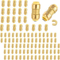 100-Pack Niikappu Push Fit Fittings, 1 Inch x 1 Inch Brass Plumbing Fittings to Connect PEX, Copper, CPVC, Brass Straight Coupling With Disconnect Clip