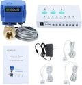 U.S. Solid Water Leak Detector - Water Leak Detect and Protect System with 1/2" Brass Motorized Ball Valve, Controller and 3 Sensors