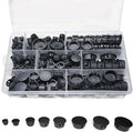 250 PCS 8 Sizes Nylon Plastic Hole Plugs Black 1/4" 5/16" 3/8" 1/2" 5/8" 3/4" 7/8" 1" Hole Plugs for Round Holes, Screw Hole Covers, Base Plugs, Furniture & Cabinet Hole Cap - Black