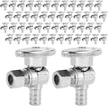 (Pack of 50) Seelink Pex Crimp 1/4 Turn Angle Stop Valve, 3/8" OD Compression x 1/2" Pex Barb Crimp (F1807), Chrome Plated Brass(VALVE076-50Pack)