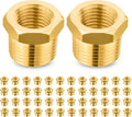 50-PCs HeSun Brass Thread Pipe Fitting, 3/4" NPT Male x 1/2" NPT Female Reducer Hex Bushing Adapter(NPT033-50)