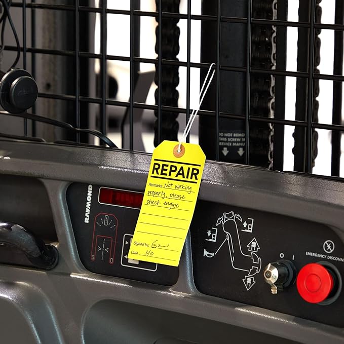 Juvale Service Tags for Equipment - 100 Pack, Yellow, 2.6 x 5.25 in - Equipment Repair Tags & Service Tickets for Machinery, Office & Warehouse