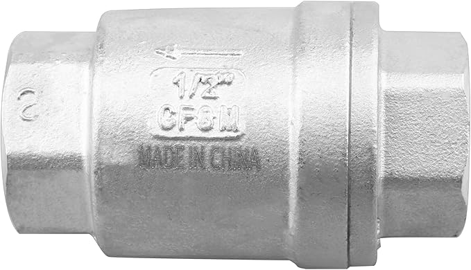 1/2 Inch Vertical Check Valve SUS304 Spring Loaded Check Valve in-line Low Cracking Pressure CF8M WOG 1000
