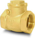 1-1/4" NPT Horizontal Check Valve, Brass Non Return Swing Check Valve to Prevent Water Backflow, Level One Way Counterflow Valve to Prevent the Medium Backflow for Oil Water Gas Air（1-1/4", DN32）