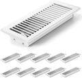 Coume 10 Pack 4" x 10" Floor Vent Covers Heavy Duty Floor Registers Metal Heat Vent Covers with Rust Proof Walkable Finish for Home Floor Grilles Vents(White)