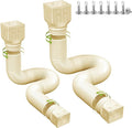 2 pack Flexible Rain Gutter Downspout Extensions,Drain Downspout Extender,Gutter Extension Flexible,Down Spout Drain Extension Pipes,Extendable from 21 to 60 Inches (stone-grey)