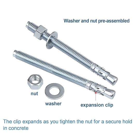1/4 inch x 3-1/4 inch - 40 Pieces Wedge Anchor Zinc Plated Heavy Duty Fastener for Concrete