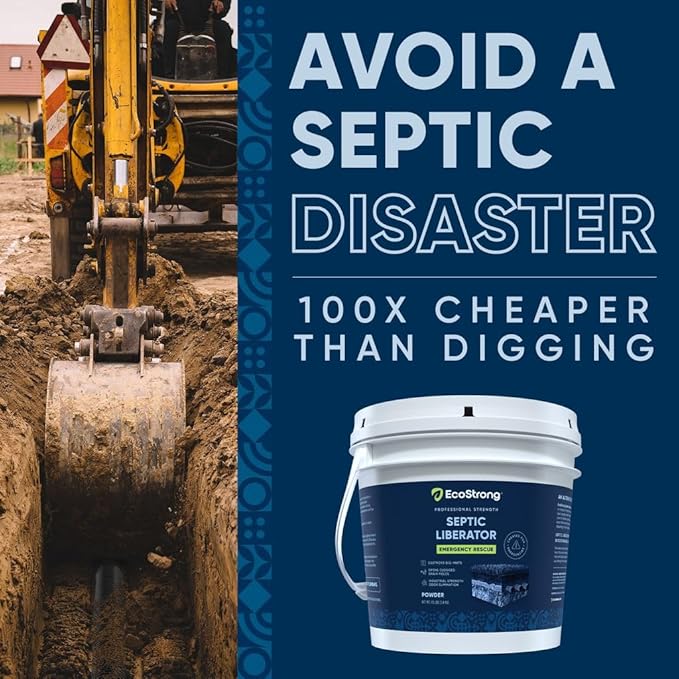 Septic Tank Shock Treatment | Bio Enzyme Septic Safe |Clears Leach & Drain Fields, Dissolves Organic Solids, Grease, Hair - Drain Deodorizer (7.5 LBS)