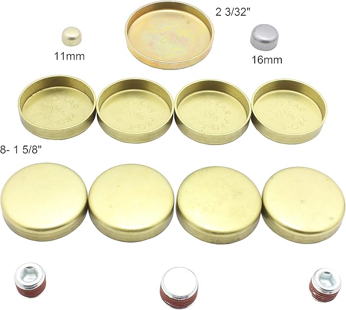 DNJ FPS3125 Freeze Plug Set (Brass) for 87-06 Chevrolet, GMC, Oldsmobile, Isuzu 4.3L V6 OHV Naturally Aspirated
