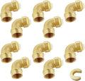 Push-fit Female Elbow,1/2" x 1/2" FNPT Female Threaded Elbow with Disconnect Clip, Push Fittings for Copper, PE-RT, CPVC Pipe(Pack of 10)(PF161)