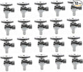 EZ-Fluid (20-Packs) 3/8" OD Comp x 1/2" PEX 1/4-Turn Chrome Brass Angle Stop Valve Water Shut Off Ball Valve LF Barb Crimp Ring Type