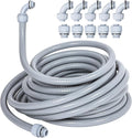 3/4 Inch 25FT Liquid Tight Conduit and Connector Kit, Flexible Non Metallic Electrical Conduit, with 5 Straight and 5 Angle Fittings, Suitable for Outdoor Lighting