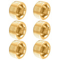 Glarks 6Pcs Copper 3/4'' NPT Male Pipe Plug Fitting