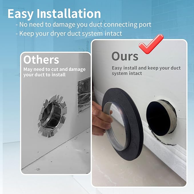 Magnetic Dryer Vent Coupler Self-connect Self-align Dry Vent Connector 4inch, Air Tight Seal with Hose Support, 0-12" Center to Center Offset, Easy Install
