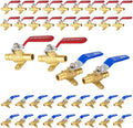 40-Pack Foskan Brass PEX-A Expansion Drop Ear Full Port Ball Valve, 1/2" Shut-off Valve for Hot and Cold Water Distribution(Blue and Red)