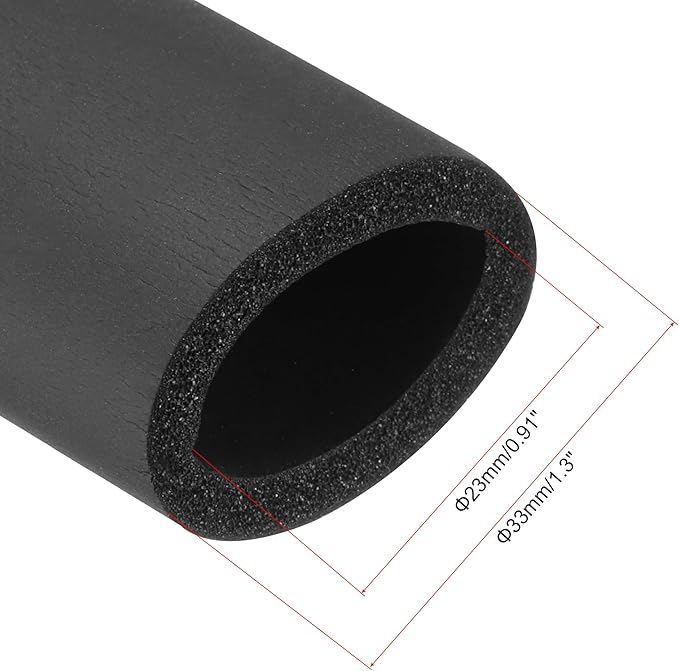 uxcell Foam Tubing for Handle Grip Support, Pipe Insulation, 23mm ID 33mm OD 1m Length Black