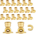 20-Pack Niikappu Push fit Drop Ear Elbow, 1/2 Inch x 1/2 Inch Female NPT Drop-ear Elbow Brass Push Fittings for PEX, Copper, CPVC, PE-RT Pipes, with Disconnect Clip