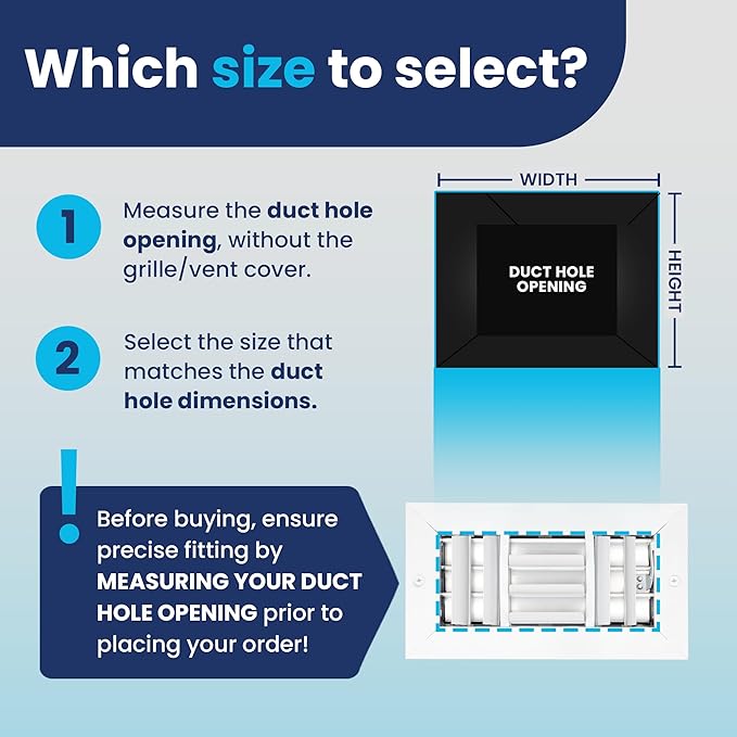 8x4 Inch (Duct Opening) Aluminum 3-Way Air Flow Vent – HVAC Vent Cover for Wall or Ceiling – Quiet HVAC Wall Register with Multi-Shutter Damper – Adjustable Curved Blade - Plastic Seal for Tight Fit