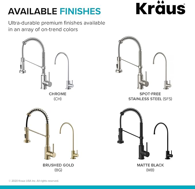 KRAUS Bolden Commercial Style Pull-Down Kitchen Faucet and Purita Water Filter Faucet Combo in Spot Free Stainless Steel, KPF-1610-FF-100SFS