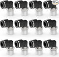 12Packs 6MM OD Tube x 1/8" NPT Thread Elbow Push to Connect Fittings,Pneumatic Male Quick Connect Air Line Hose Fittings Accessories