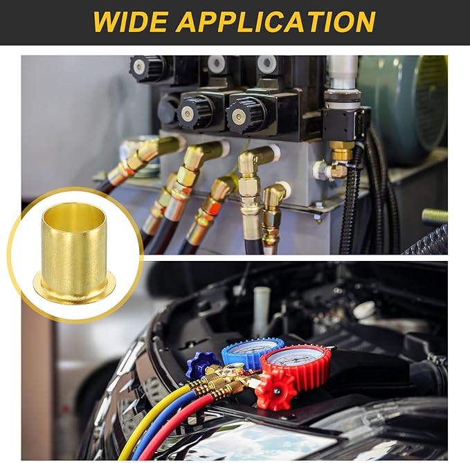 uxcell 5Pcs Fit for 14mm(9/16") Tube ID Brass Compression Fitting, Insert Tube Support Compression Sleeve Fitting, Sleeve Ferrules for Water Oil Air Pipe