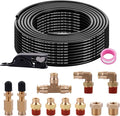 50FT 1/4 Air Hose Brass Fittings Kit 11pcs 1/4" OD Quick Push to Connect DOT Brass Fittings 1/4 SAE J844 PA12 Nylon Air Line Tubing with Cutter for Air Suspension Kit Truck Trailer Brake System
