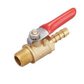 2 PCS Brass Water Mini Ball Valve Shut Off Switch, 1/4" NPT Male Thread x 1/4 INCH Hose Barb Pipe Tubing Fitting Coupler, 180 Degree Operation Handle