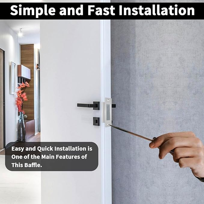 4-7/8" Door Strike Plate, Universal Door Strike Plate with Brushed Zinc Finish, T Strike Deadbolt Strike Plate Door Backplate Iron, Replacement Protection Bolt Safety Strike Plate (3 PCS)