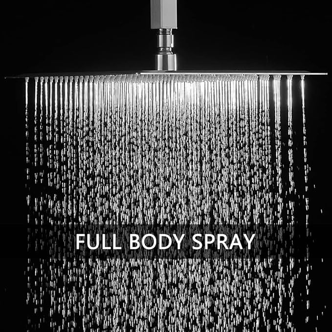 Brushed Nickel Shower System Bathroom 12 Inch Rain Shower Head Ceiling Mount with Handheld Luxury High Pressure Shower Combo Set Shower Faucet Rough-in Valve Body and Trim Kit