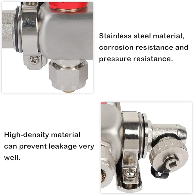 5-Branch Radiant Floor Heating Pex Manifold Hydronic Radiant For 1/2" PEX Tubing,5 Loops Radiant Heat Pex Manifold Set