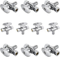 10-Pack Foskan Dual Outlet Angle Stop Valve,1/4 Turn Shut off Valve,1/2" PEX x 3/8" OD x 3/8" OD,Chrome Plated Brass