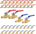 40-Pack Foskan 1/2" Brass PEX-A Full Port Ball Valve, Quarter Turn Shut-off Valve for PEX-A Tubing(Blue and Red)