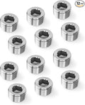 ChillWaves 304 stainless steel Pipe Fitting, Internal Hex Head Socket Pipe Plug Fitting，3/8" NPT Male，Thread Adapter(12-PACK)