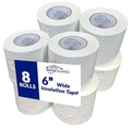 BlueTex Insulationㅤ 6" Wide x 180' Long White Vapor Barrier Seam Tape - 8 Roll Bulk Pack, Waterproofing & Great for Crawlspaces, Insulation Repair, Underlayment Seams, Metal Building Insulation Seams