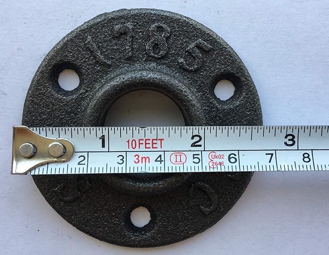 2Pack Inch Floor Flange Cast Iron Pipe Floor Threaded Pipe Fitting Industrial Steampunk Vintage Retro Decor Furniture DIY Wall Industrial (3/4 Inch)