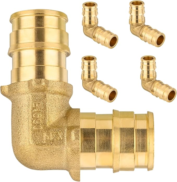 3/4Inch PEX-A Expansion Fittings,F1960 Brass Elbow,PEX Expansion Fittings Elbow For Pex A Tubing（5 PACK)(PEX1960035-5Pack)