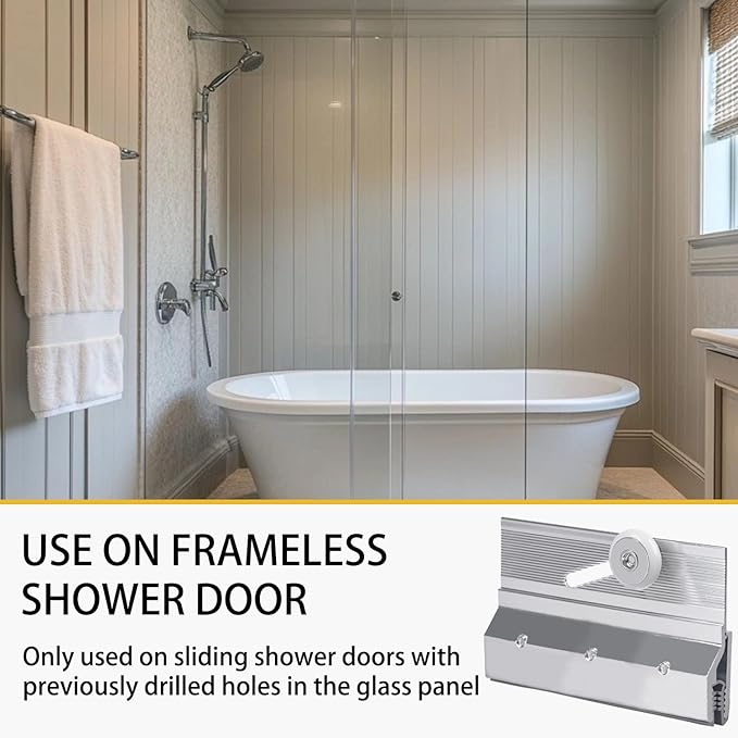 M-6053 Frameless Shower Door Rollers Replacement, 3/4 Inch Round Wheel Top Bracket Roller Assembly, Chrome Aluminum Sliding Shower Door Hardware with Ball Bearings, Pack of 4