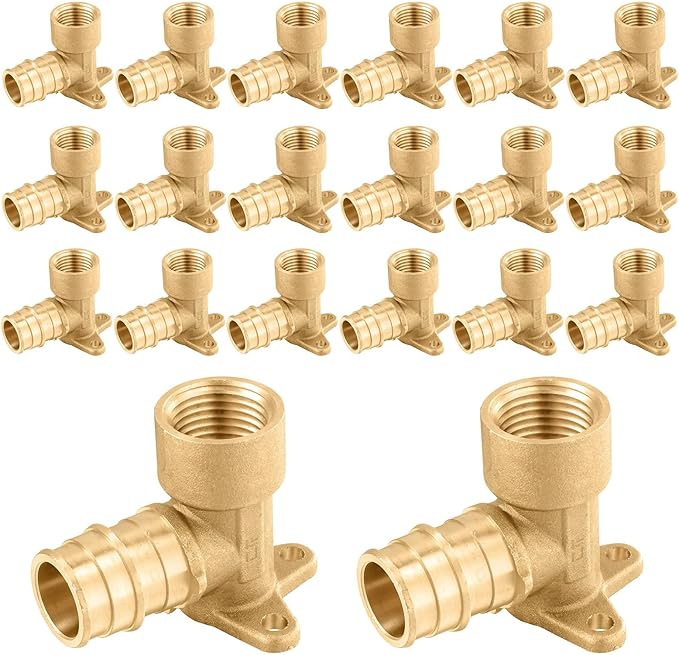 (20-Pack) Seelink PEX-A Expansion Fittings, PEX-A 3/4" x 3/4" Female NPT Drop Ear Elbow, Brass Expansion Pipe Fittings, ASTM F1960