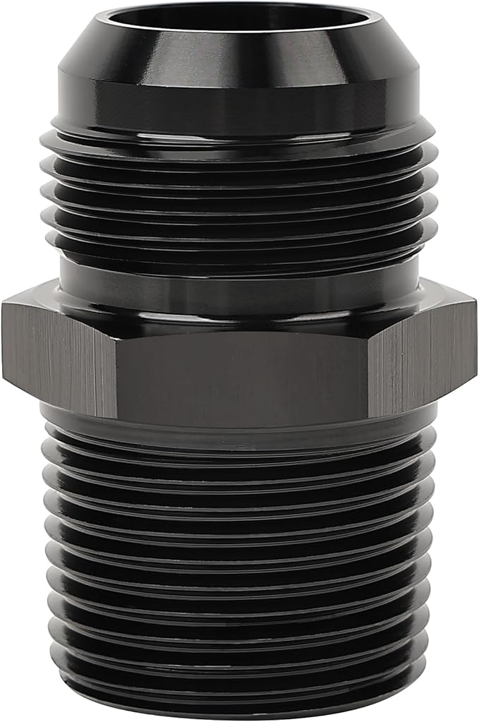 EVIL ENERGY 16AN Male Flare to 1 NPT Fitting Adapter Straight Aluminum Black