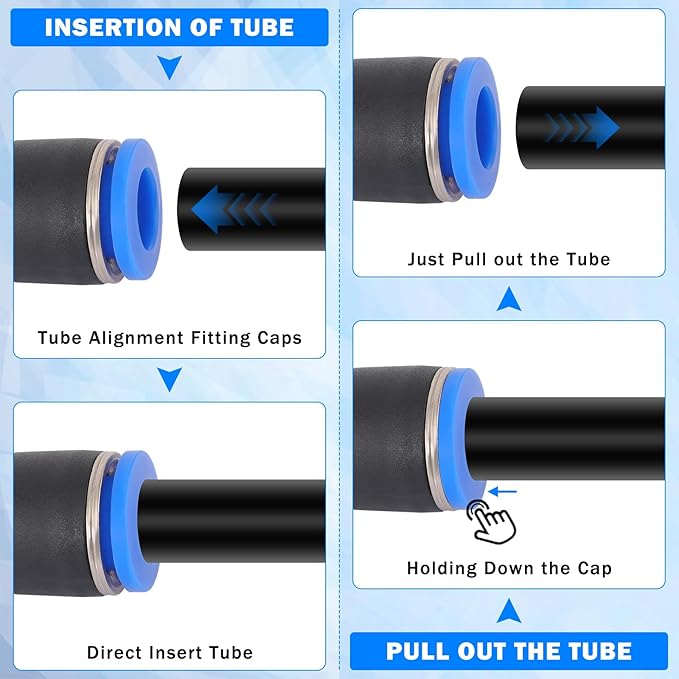 94 Pcs Quick Connect Air Line Fittings Kit Pneumatic Push Lock Air Fittings 1/8",1/4",3/8" Push to Connect & NPT Thread Air Hose Fittings Quick Release Airline Fitting Kit